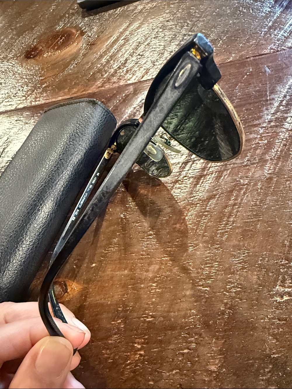 Ray-Ban Black and Gold Clubmaster Eyewear - Picture 6 of 7